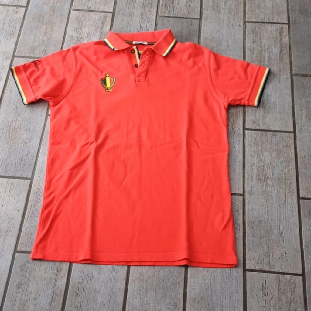 Mens Coral Polo Shirt With Contrast Trim